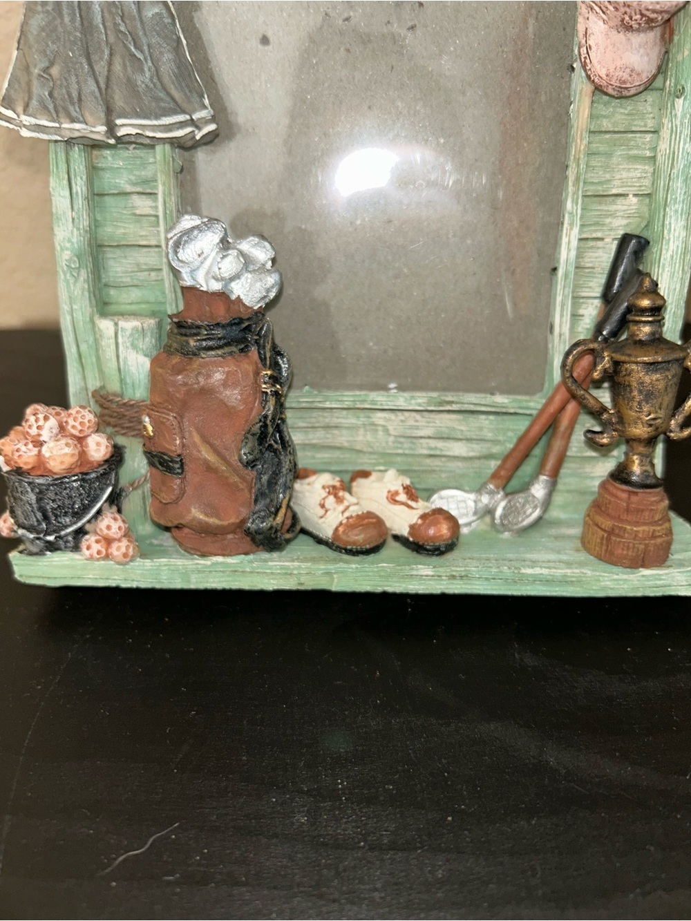 Vintage 3D Golf Theme Resin Picture Frame Golf Bag Trophy Cleats - Picture 2 of 8